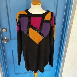 Extra Point by Reference Point 3x Ramie/Cotton Blend Black With Sequins